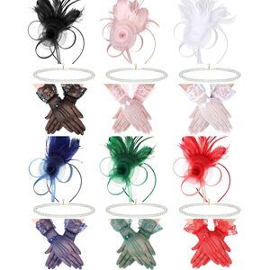 1532 6 Sets Fascinators Hats For Tea Party Hat With Veil